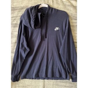 Nike Sportswear Club Fleece Navy Blue Hoodie Mens Sz L Sweatshirt 804346-451